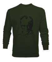 Atatürk,Türkiye. Haki Yeşili Erkek Sweatshirt - Tisho