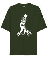 Atatürk,Türkiye. Haki Yeşili Oversize Unisex Tişört - Tisho