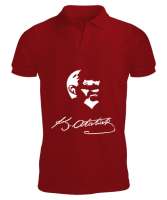 Atatürk,Türkiye. Kırmızı Erkek Kısa Kol Polo Yaka - Tisho