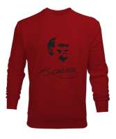 Atatürk,Türkiye. Kırmızı Erkek Sweatshirt - Tisho