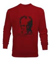 Atatürk,Türkiye. Kırmızı Erkek Sweatshirt - Tisho