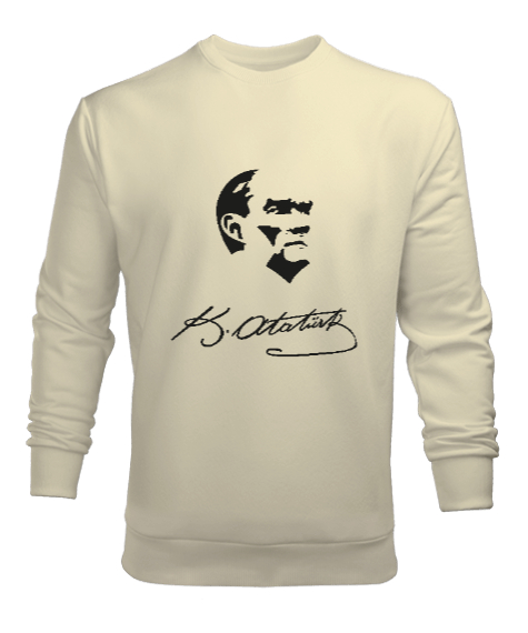 Tisho - Atatürk,Türkiye. Krem Erkek Sweatshirt