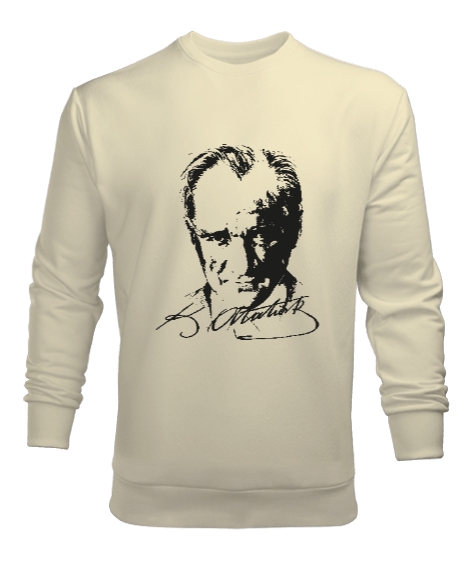 Tisho - Atatürk,Türkiye. Krem Erkek Sweatshirt