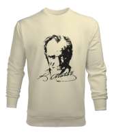 Atatürk,Türkiye. Krem Erkek Sweatshirt - Tisho