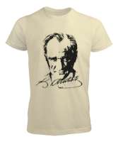 Atatürk,Türkiye. Krem Erkek Tişört - Tisho