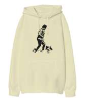 Atatürk,Türkiye. Krem Oversize Unisex Kapüşonlu Sweatshirt - Tisho