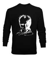 Atatürk,Türkiye. Siyah Erkek Sweatshirt - Tisho
