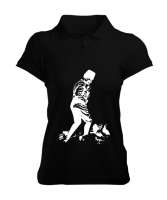 Atatürk,Türkiye. Siyah Kadın Polo Yaka Tişört - Tisho