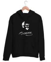 Atatürk,Türkiye. Siyah Unisex Kapşonlu Sweatshirt - Tisho