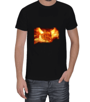 Ateş Saçan Yumruk Baskılı Erkek Tişört - Thumbnail