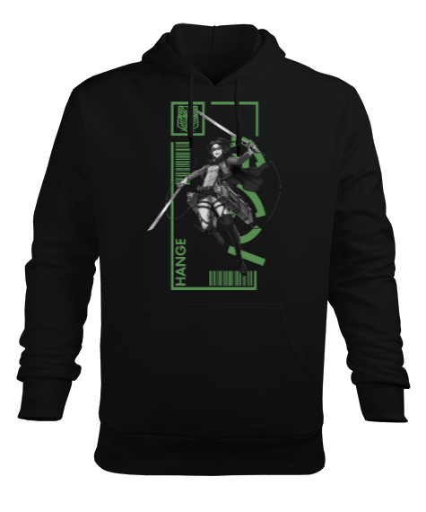 Tisho - Attack on Titan Armin Arlelt Essential Siyah Erkek Kapüşonlu Hoodie Sweatshirt