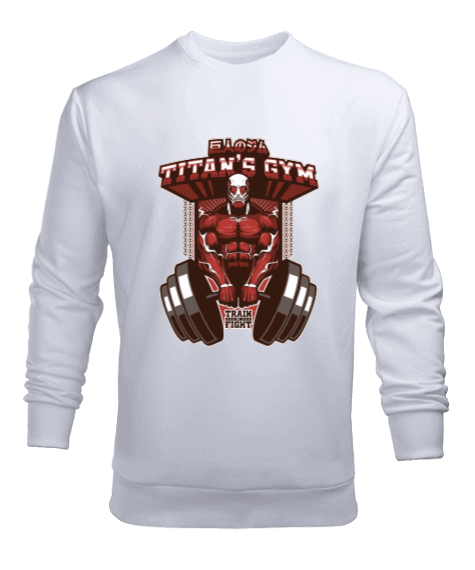 Tisho - Attack on Titan GYM Vücut Geliştirme Bodybuilding Fitness Tasarım Erkek Sweatshirt