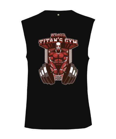 Tisho - Attack on Titan GYM Vücut Geliştirme Bodybuilding Fitness Tasarım Kesik Kol Unisex Tişört