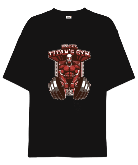 Tisho - Attack on Titan GYM Vücut Geliştirme Bodybuilding Fitness Tasarım Oversize Unisex Tişört