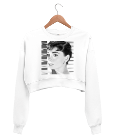 Tisho - Audrey Hepburn Sweatshirt Kadın Crop Sweatshirt