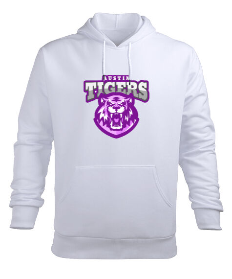 Tisho - AUSTIN TIGERS | ANTHONY EDWARDS TARAFTAR Beyaz Erkek Kapüşonlu Hoodie Sweatshirt