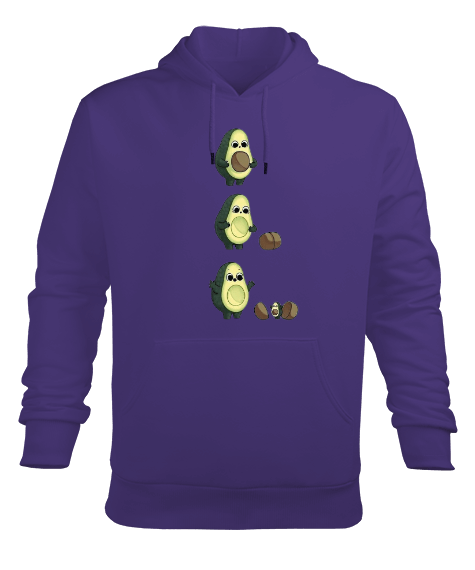 Tisho - Avakado Mor Erkek Kapüşonlu Hoodie Sweatshirt