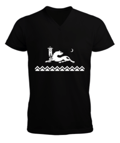 avaristan,Dağıstan . Erkek Kısa Kol V Yaka Tişört - Tisho