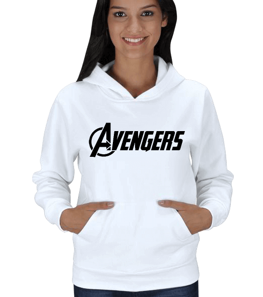 Avengers Logolu Kadın Kapşonlu