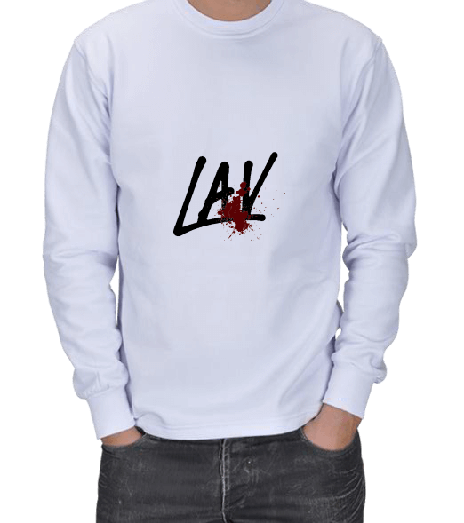 Tisho - AVL Logo Beyaz ERKEK SWEATSHIRT