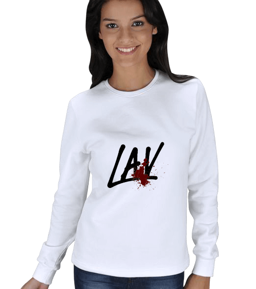 Tisho - AVL Logo Beyaz KADIN SWEATSHIRT