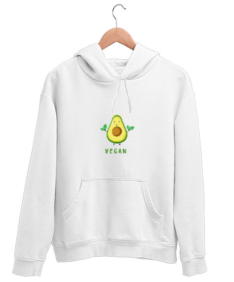 Tisho - Avocado Beyaz Unisex Kapşonlu Sweatshirt