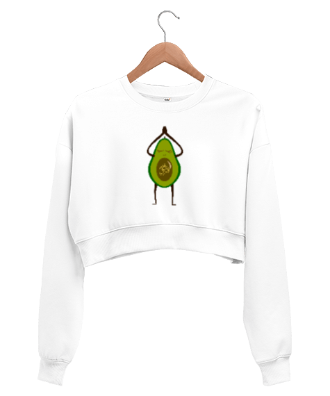 Tisho - Avocado Man Kadın Crop Sweatshirt Kadın Crop Sweatshirt