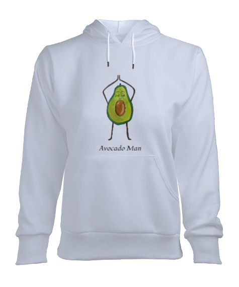 Tisho - Avocado Man Kadın Kapşonlu Hoodie Sweatshirt