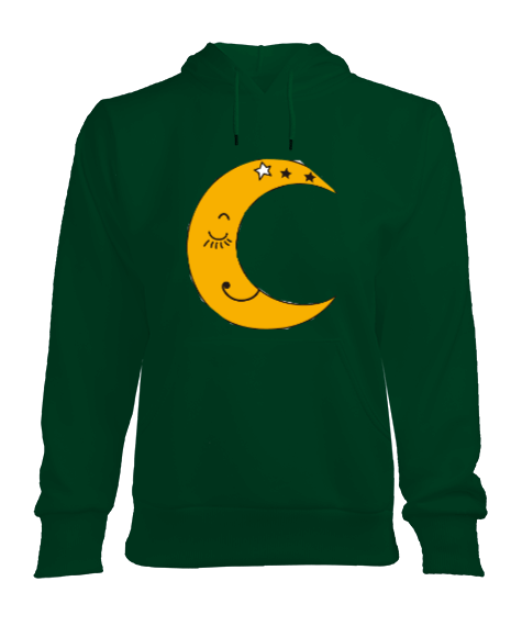 Tisho - Ay desenli kız kapsonlu Kadın Kapşonlu Hoodie Sweatshirt