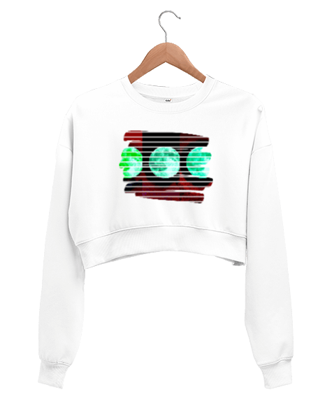Tisho - Ay döngüsü tasarımı Kadın Crop Sweatshirt