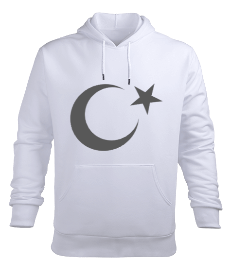 Tisho - Ay yıldız baskılı sweatshirt Erkek Kapüşonlu Hoodie Sweatshirt