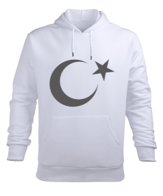 Ay yıldız baskılı sweatshirt Erkek Kapüşonlu Hoodie Sweatshirt - Tisho