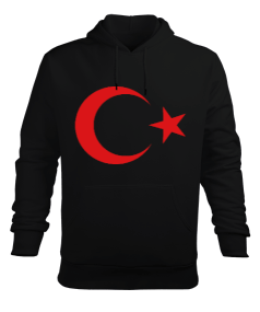 ay yıldız erkek kapüşonlu hoodie sweatshirt Erkek Kapüşonlu Hoodie Sweatshirt - Tisho