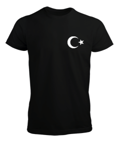 AY YILDIZ Siyah Erkek Tişört - Tisho