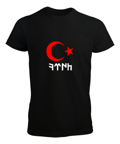 Tisho - Ay yıldız Türk Siyah Erkek Tişört