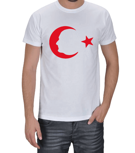 Ay yıldızlı Atatürk silüeti Erkek Tişört