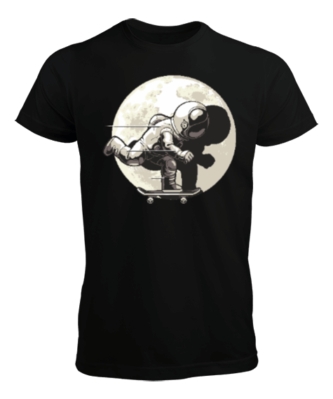 Tisho - Ayda Kaykayıyla Eğlenen Bir Astronot Erkek Tişört