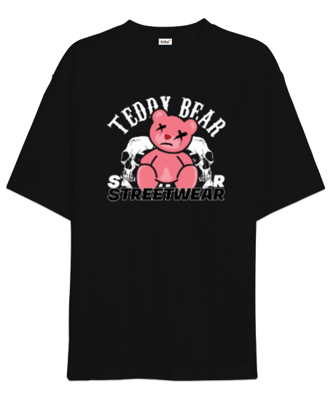 Tisho - Ayı Teddy - Bear Siyah Oversize Unisex Tişört