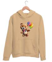 Ayicik Camel Unisex Kapşonlu Sweatshirt - Tisho
