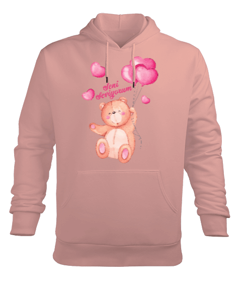 Tisho - Ayıcık desenli Erkek Kapüşonlu Hoodie Sweatshirt