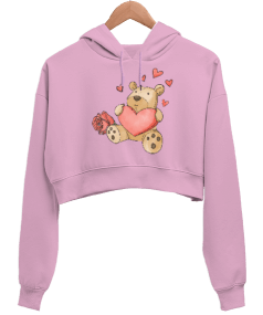 AYICIK VE KALP Kadın Crop Hoodie Kapüşonlu Sweatshirt - Tisho