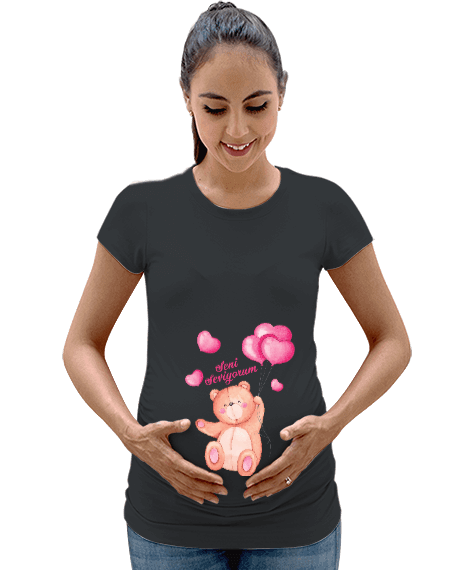 Tisho - ayıcıklı kadın hamile tshirt Kadın Hamile Tişört
