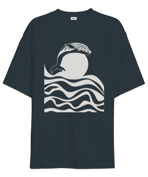 Ayışığında Balina Oversize Unisex Tişört
