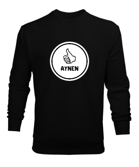 Tisho - Aynen Komik Esprili Siyah Erkek Sweatshirt