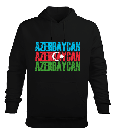 Tisho - Azerbaycan,Azerbaijan,Azerbaycan Bayrağı,Azerbaycan logosu. Erkek Kapüşonlu Hoodie Sweatshirt