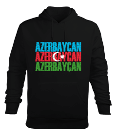 Azerbaycan,Azerbaijan,Azerbaycan Bayrağı,Azerbaycan logosu. Erkek Kapüşonlu Hoodie Sweatshirt - Tisho