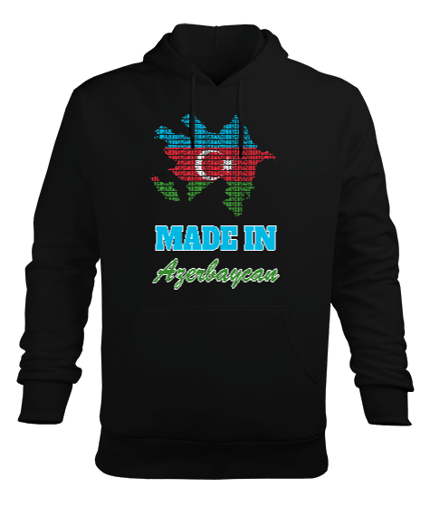 Azerbaycan,Azerbaijan,Azerbaycan Bayrağı,Azerbaycan logosu. Erkek Kapüşonlu Hoodie Sweatshirt - Tisho