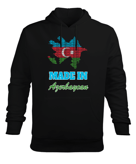 Tisho - Azerbaycan,Azerbaijan,Azerbaycan Bayrağı,Azerbaycan logosu. Erkek Kapüşonlu Hoodie Sweatshirt