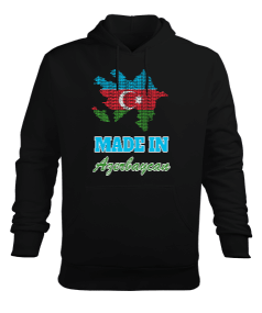 Azerbaycan,Azerbaijan,Azerbaycan Bayrağı,Azerbaycan logosu. Erkek Kapüşonlu Hoodie Sweatshirt - Tisho