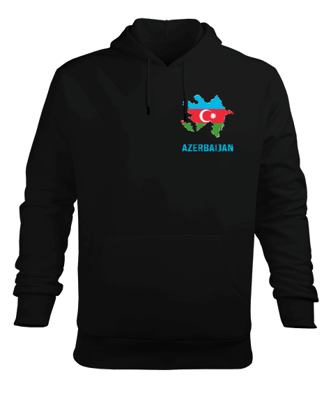 Azerbaycan,Azerbaijan,Azerbaycan Bayrağı,Azerbaycan logosu. Erkek Kapüşonlu Hoodie Sweatshirt - Tisho